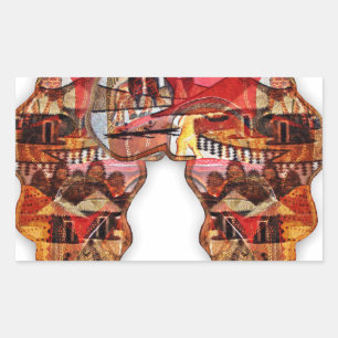 African Map: Celebrate the Season with Culture Rectangular Sticker