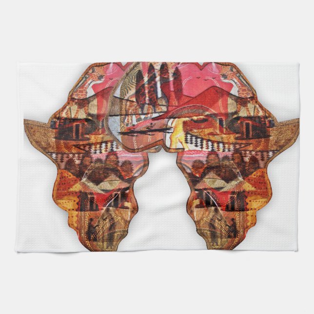 African Map: Celebrate the Season with Culture Tea Towel (Horizontal)