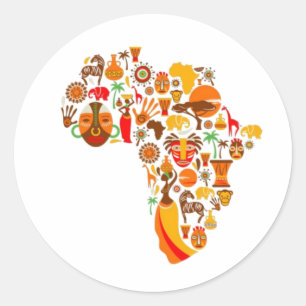 African map  classic round sticker