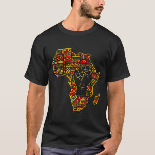 African Map Fist Black History Month Celebration J T-Shirt