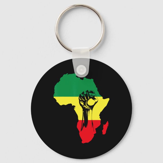 African Map Fist Black History Native Americans  Key Ring (Front)