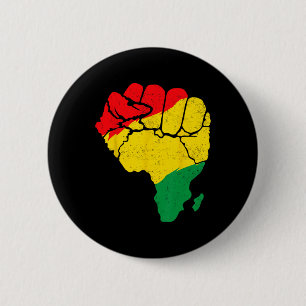 African Map Fist Unity Juneteenth Pride Black Hist 6 Cm Round Badge