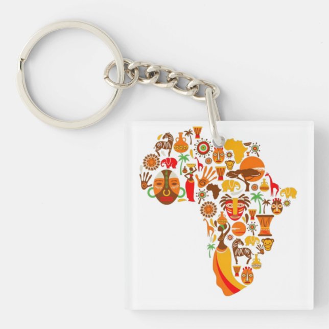 African map  key ring (Front)