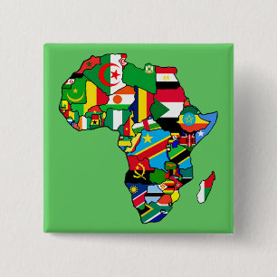African Map of Africa flags country maps flag 15 Cm Square Badge