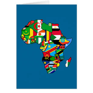 African Map of Africa flags within country maps