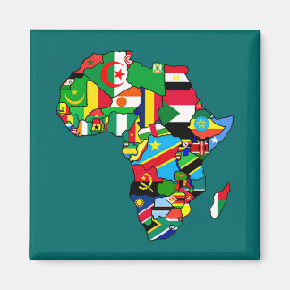 African Map of Africa flags within country maps Magnet