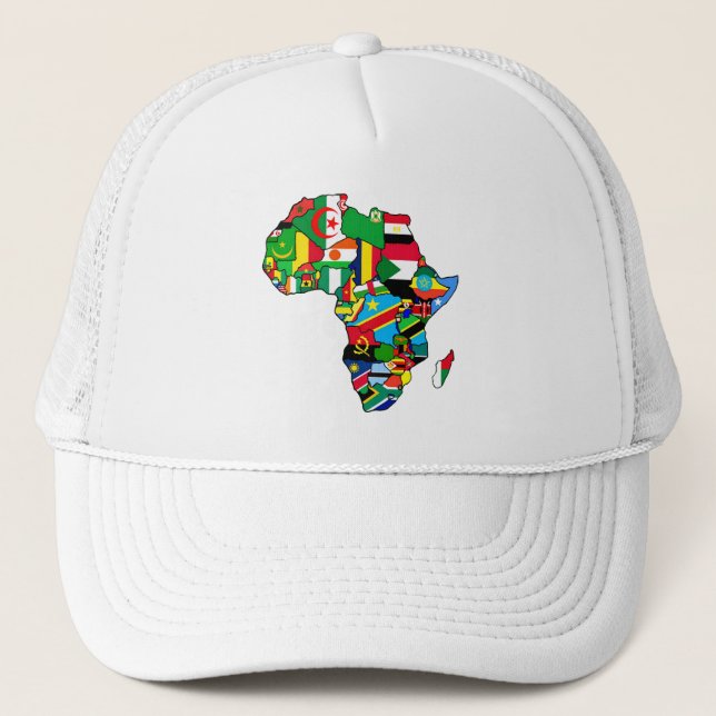 African Map of Africa flags within country maps Trucker Hat (Front)