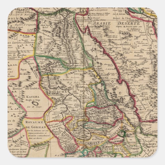 African map square sticker (Front)