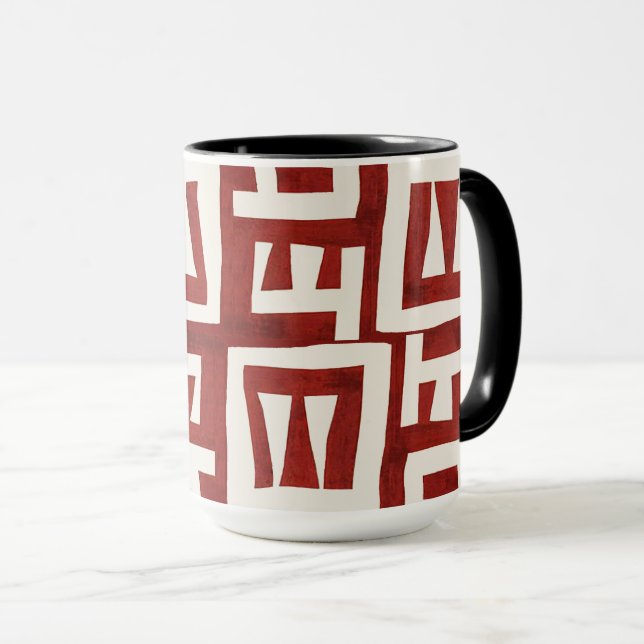African Map Tribal Design Mug (Front Right)