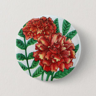 African marigolds 6 cm round badge
