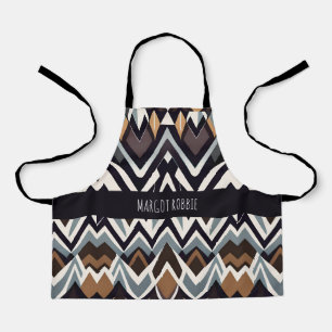 African Marocco Triangle Geometric Brown Pattern Apron