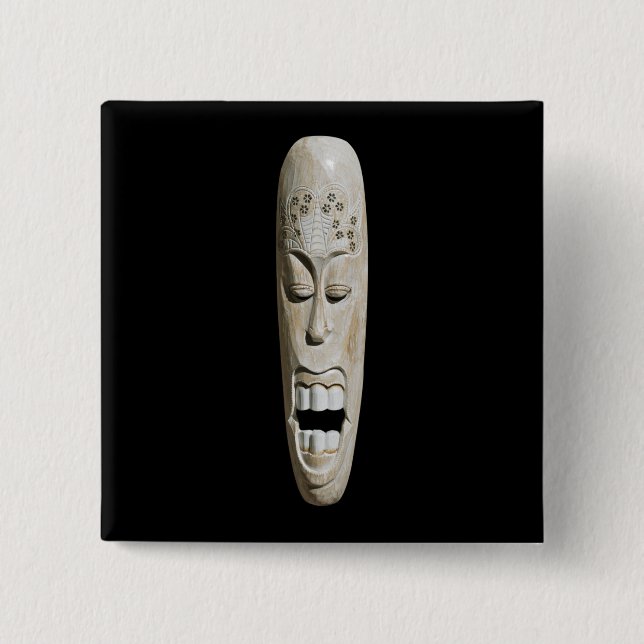 African Mask 15 Cm Square Badge (Front)
