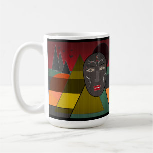 African mask coffee mug
