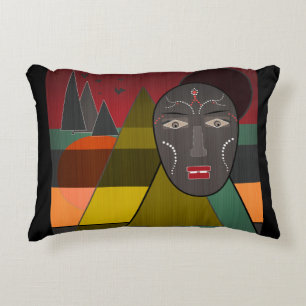 African mask , ethnic , max , Africa , mountain , Decorative Cushion