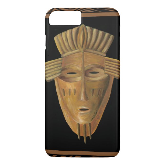 African Mask Painting by Chariklia Zarris Case-Mate iPhone Case (Back)