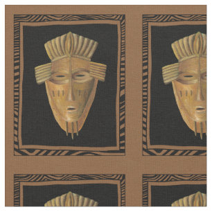 African Mask Painting by Chariklia Zarris Fabric