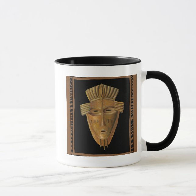 African Mask Painting by Chariklia Zarris Mug (Right)