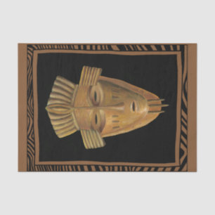 African Mask Painting by Chariklia Zarris Tissue Paper