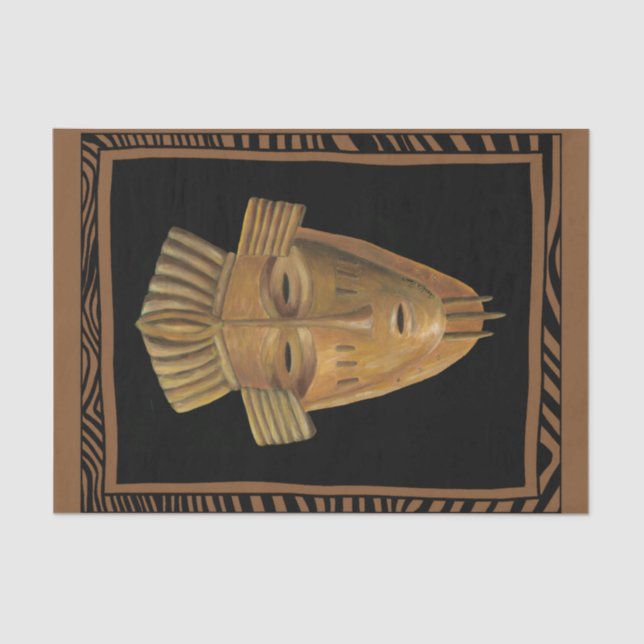 African Mask Painting by Chariklia Zarris Tissue Paper (Front)