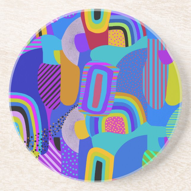 African Maximalist Landscape Map Coaster (Front)
