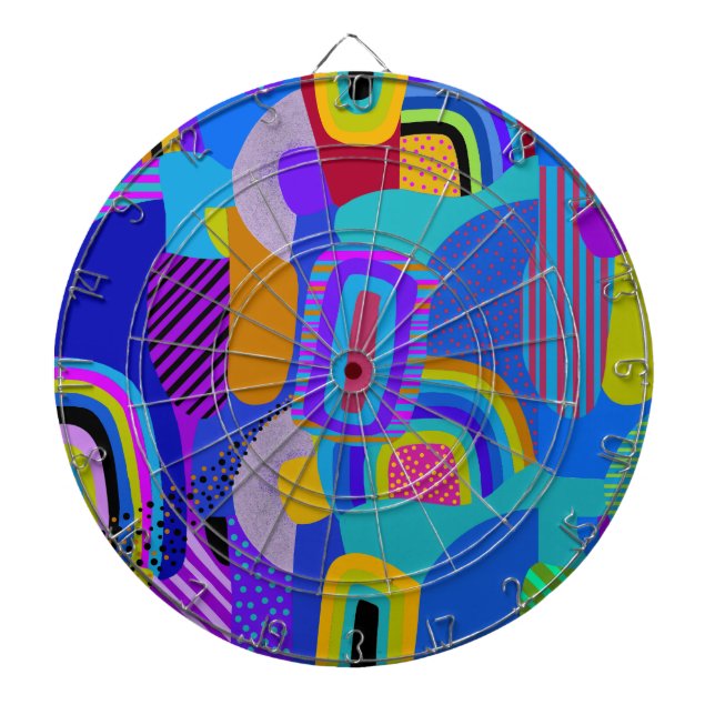 African Maximalist Landscape Map Dartboard (Front)