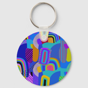 African Maximalist Landscape Map Key Ring
