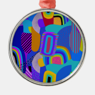 African Maximalist Landscape Map Metal Ornament