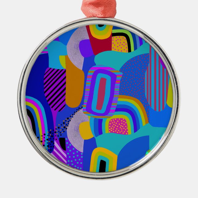 African Maximalist Landscape Map Metal Ornament (Front)