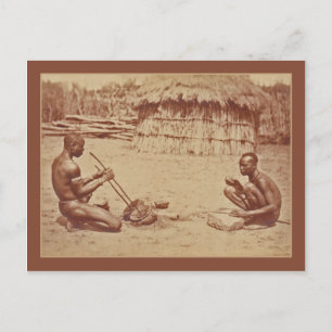African Men Making Metal Postcard