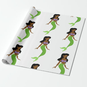 african mermaid wrapping paper