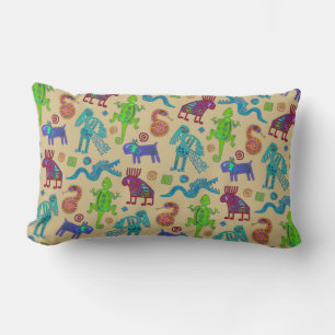 African Mexican Culture Primitive Tribal Pattern 1 Lumbar Cushion