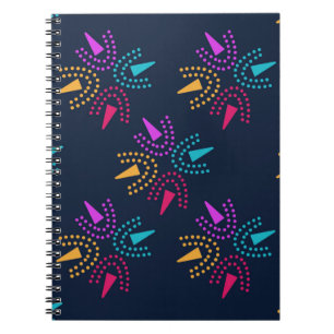 african modern chic stars - navy blue notebook