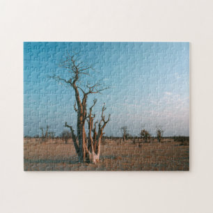 African Moringo Tree On Plain, Etosha National Jigsaw Puzzle