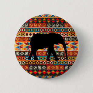 African Motif Colourful Decorative Pattern 6 Cm Round Badge