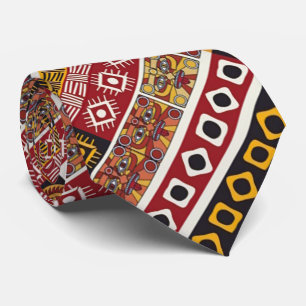 African Motif Colourful Decorative Pattern Design Tie