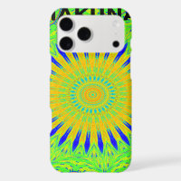 African Motif Design in Green and Gold Art Print