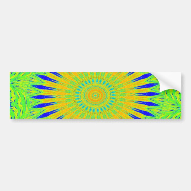 African Motif Design in Green and Gold Art Print Bumper Sticker (Front)