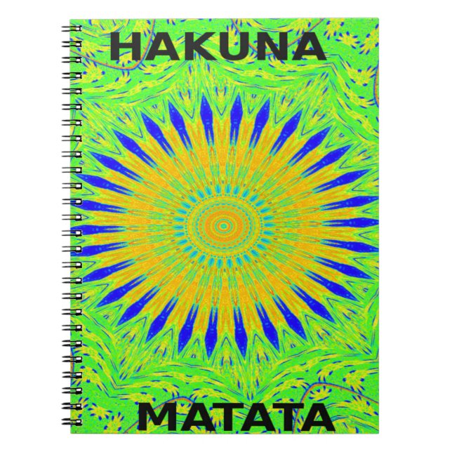 African Motif Design in Green and Gold Art Print Notebook (Front)