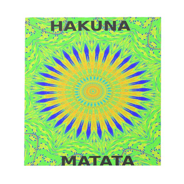 African Motif Design in Green and Gold Art Print Notepad (Front)