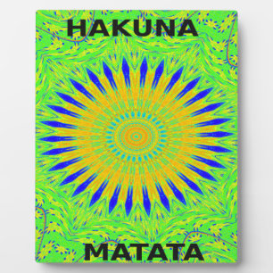 African Motif Design in Green and Gold Art Print Plaque