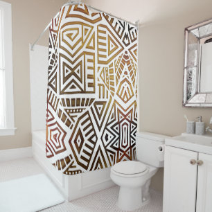 African Motif Digital Graphic Shower Curtain