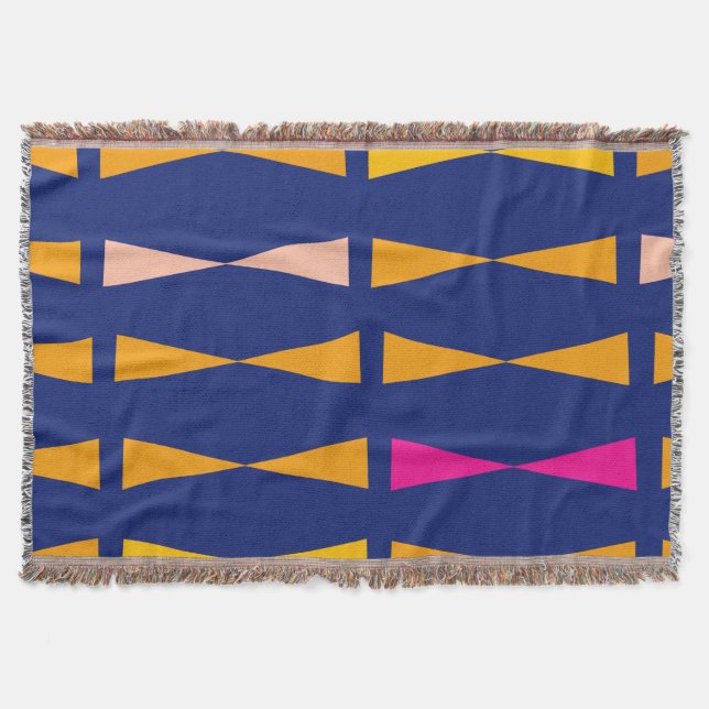 African Motif Geometric Summer Modern Minimalist Throw Blanket (Front)