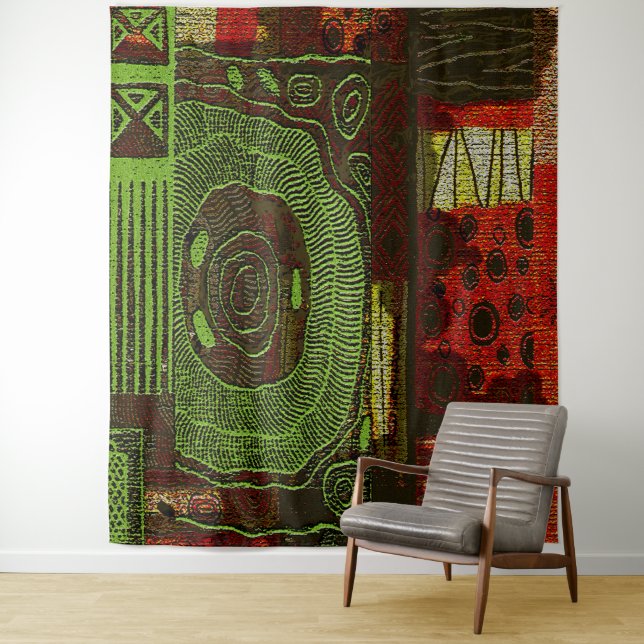 African  Motif Print Tapestry (In Situ)