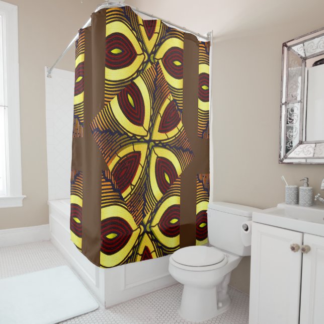 African Motif Shower Curtain (In Situ)
