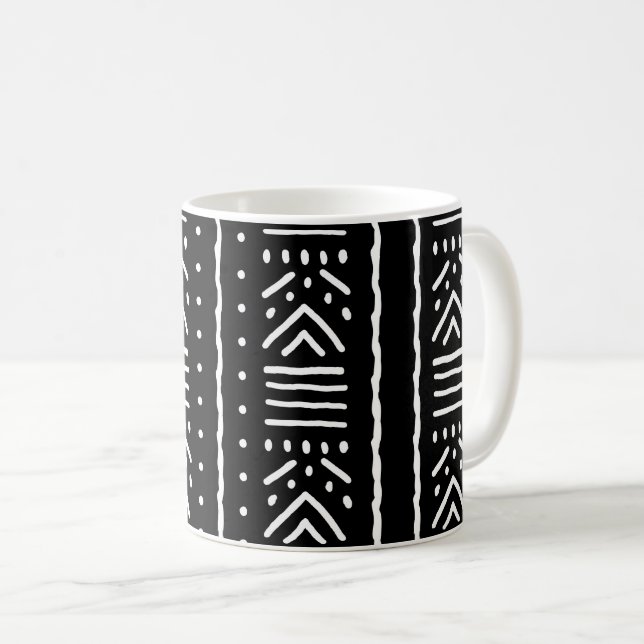 African Mud Cloth Design Drinking Mug (Front Right)