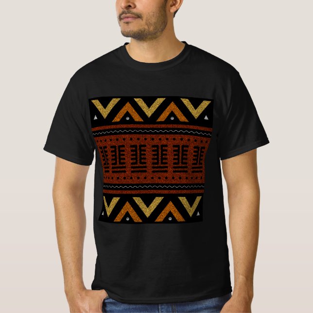 African Mud Cloth Design T-Shirt (Front)