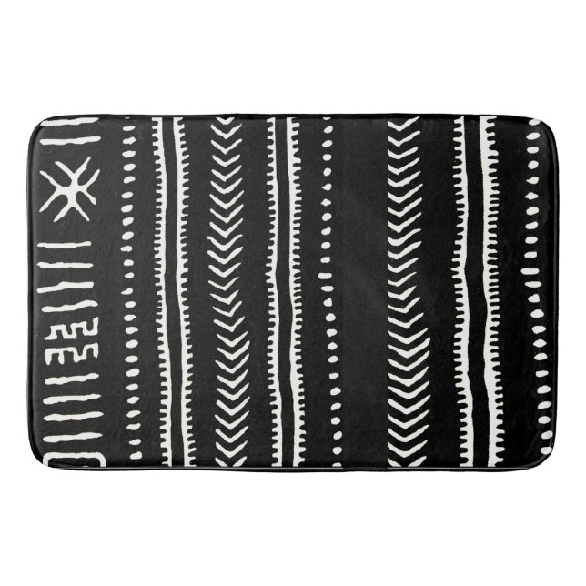 African   Mud Cloth  Pattern Bath Mat (Front)