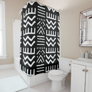 African Mud Cloth Shower Curtain Design