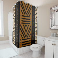 African Mud Cloth Shower Curtain Design