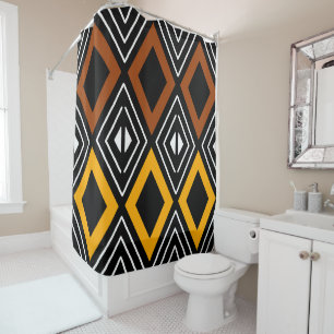 African Mud Cloth Shower Curtain Design